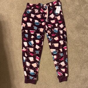 Joy Spun Womens Plush Fleece Pajama Pants Large